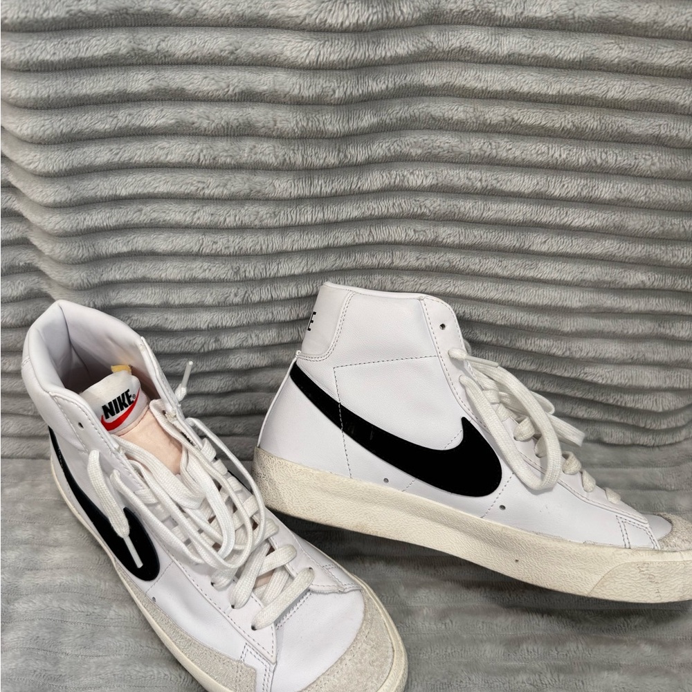 Nike Blazers White and Black High-Top Sneakers